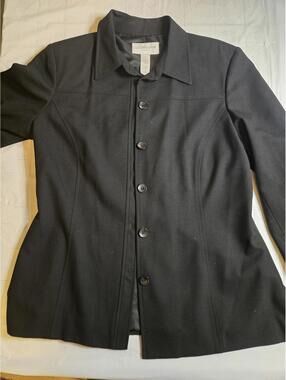 Liz Claiborne LizSport Black Button-Up Blazer Jacket Size 12